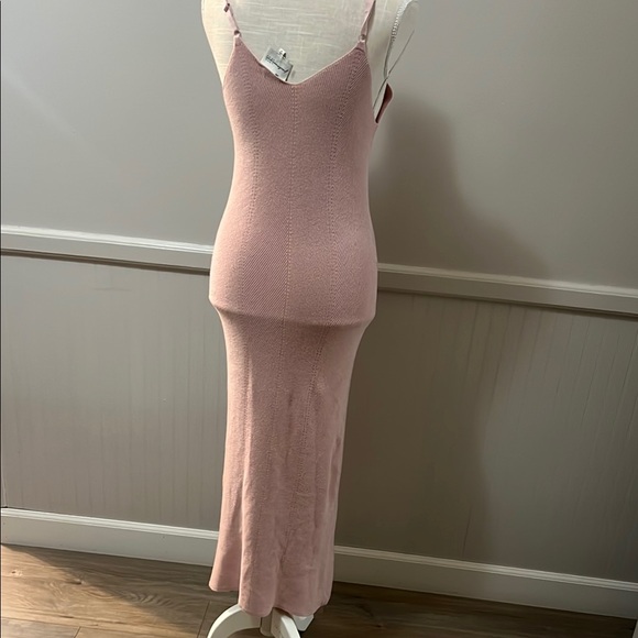 Freshman Pink Ribbed Slip Midi Dress - Picture 7 of 8